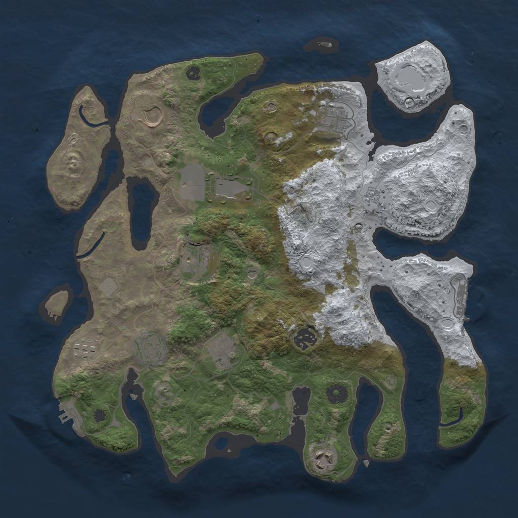 Rust Map: Procedural Map, Size: 3700, Seed: 5816187, 18 Monuments
