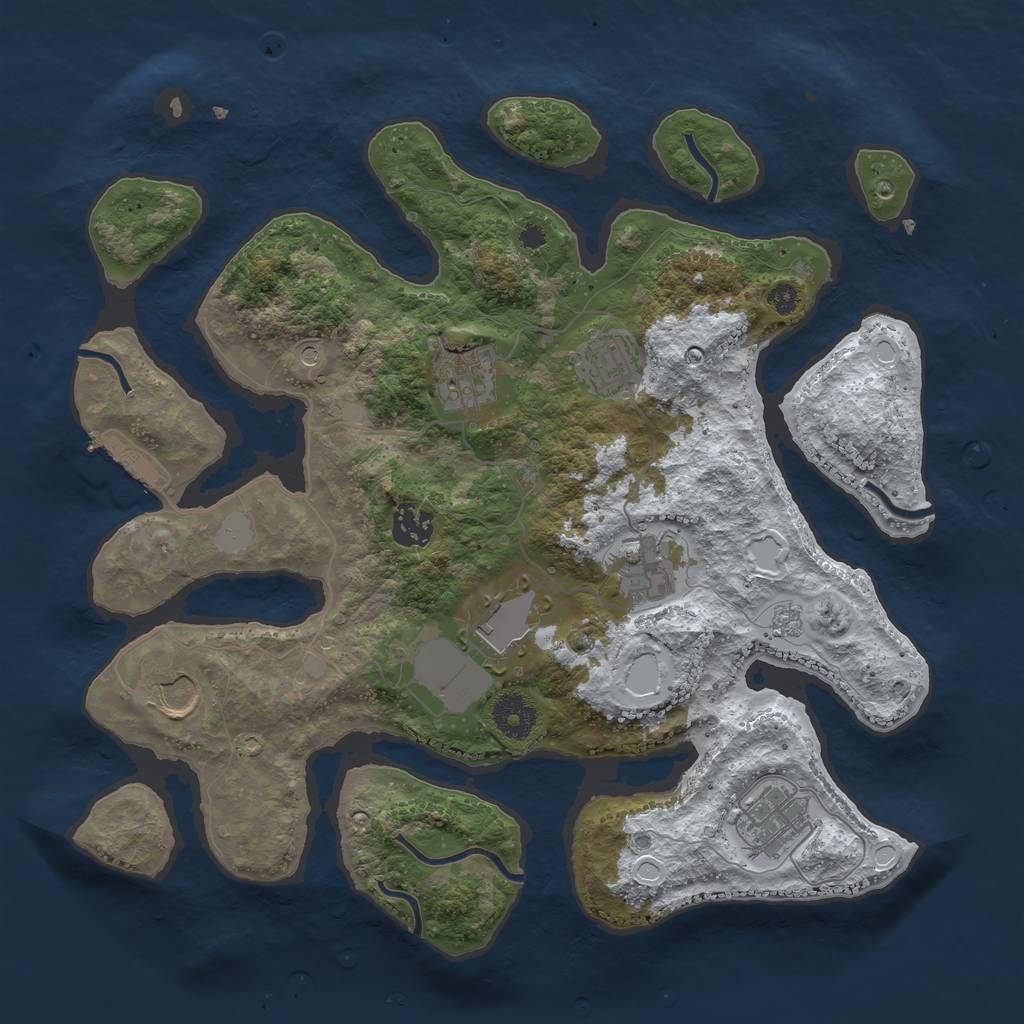 Rust Map: Procedural Map, Size: 3500, Seed: 846962300, 15 Monuments