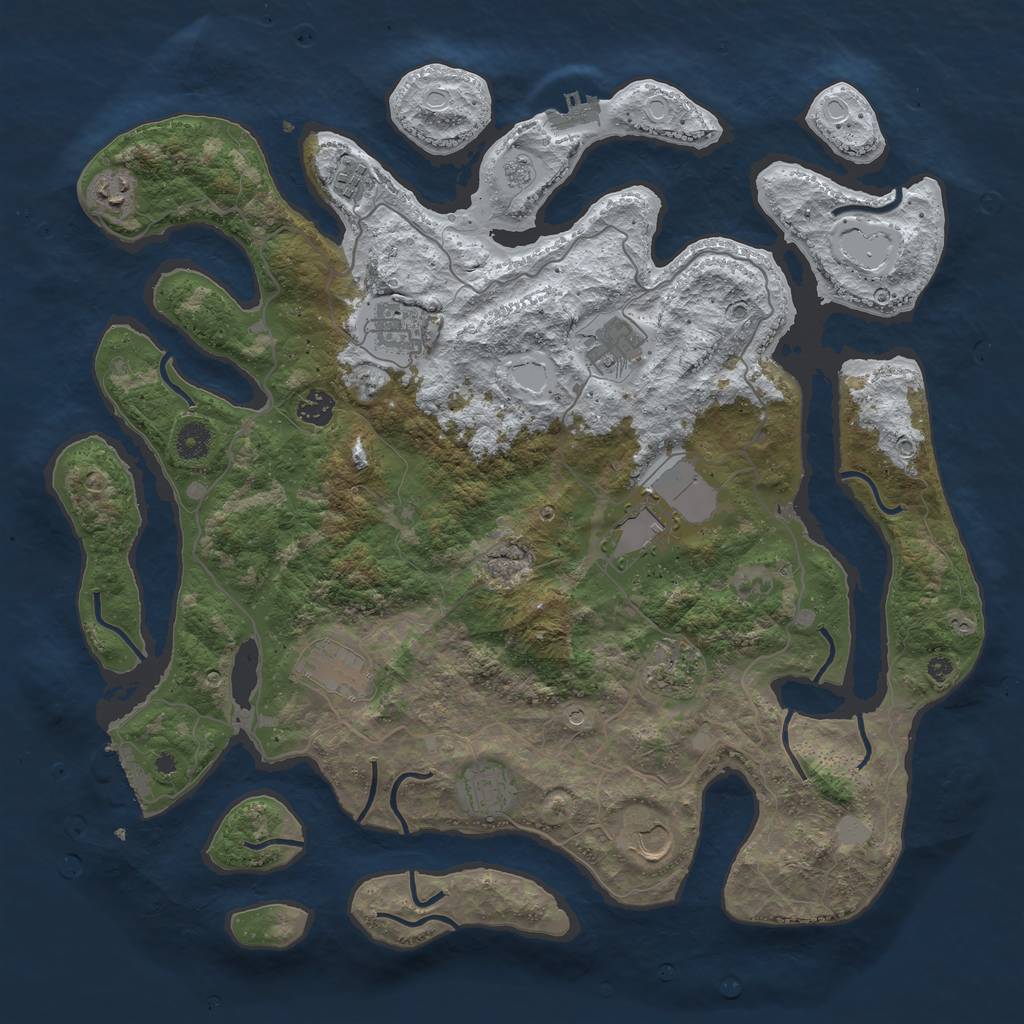 Rust Map: Procedural Map, Size: 4250, Seed: 2452931, 19 Monuments