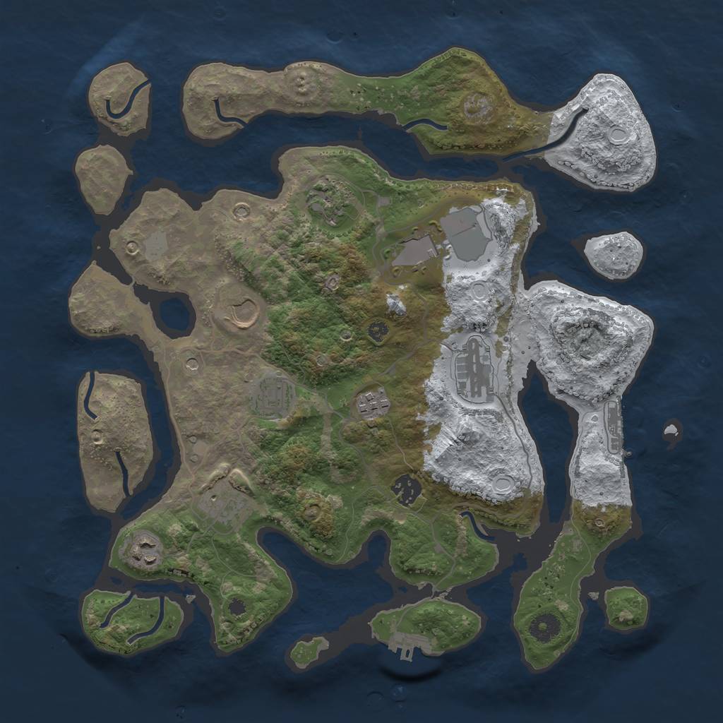 Rust Map: Procedural Map, Size: 3700, Seed: 5167326, 17 Monuments