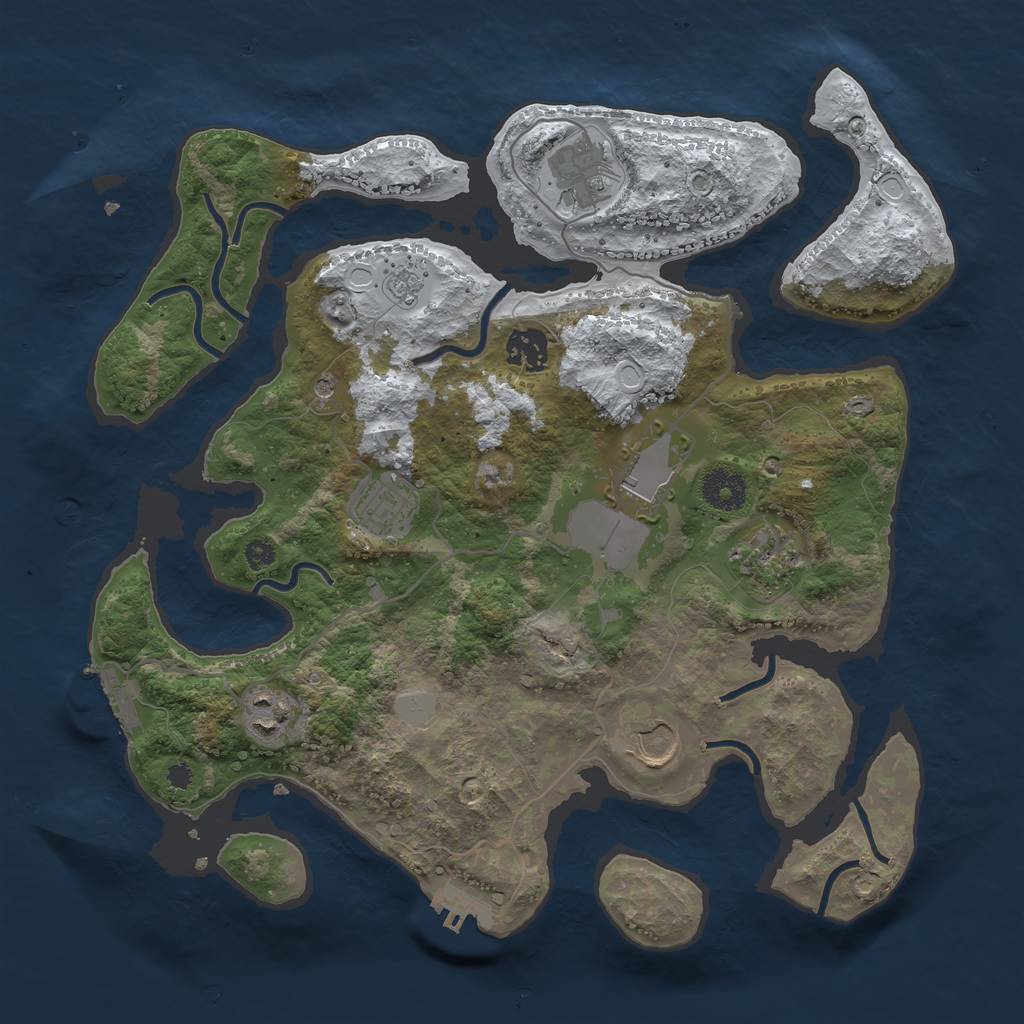 Rust Map: Procedural Map, Size: 3500, Seed: 5537193, 16 Monuments