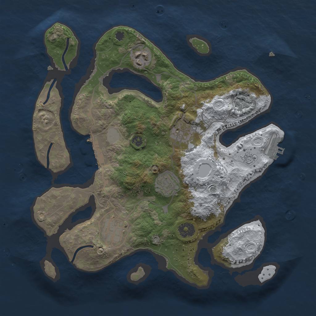 Rust Map: Procedural Map, Size: 3000, Seed: 4284328, 12 Monuments