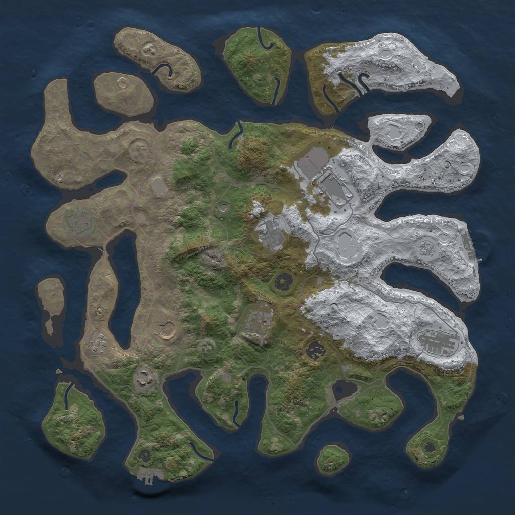 Rust Map: Procedural Map, Size: 4250, Seed: 3869103, 18 Monuments
