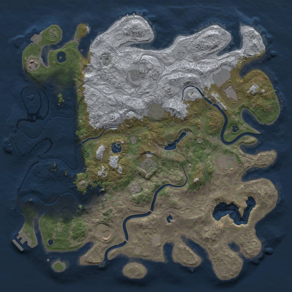 Rust Map: Procedural Map, Size: 4250, Seed: 2885097, 15 Monuments