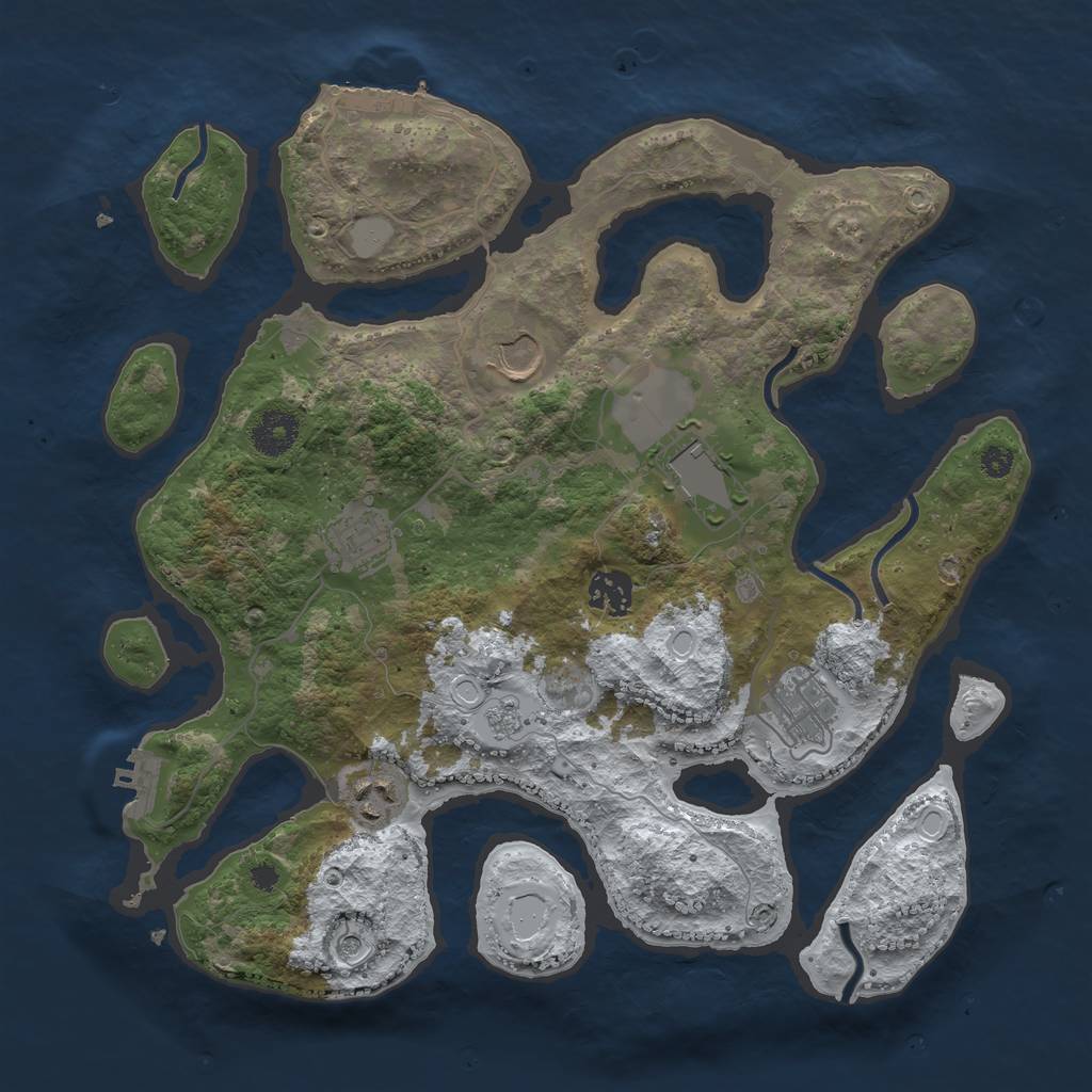 Rust Map: Procedural Map, Size: 3500, Seed: 1802389, 15 Monuments