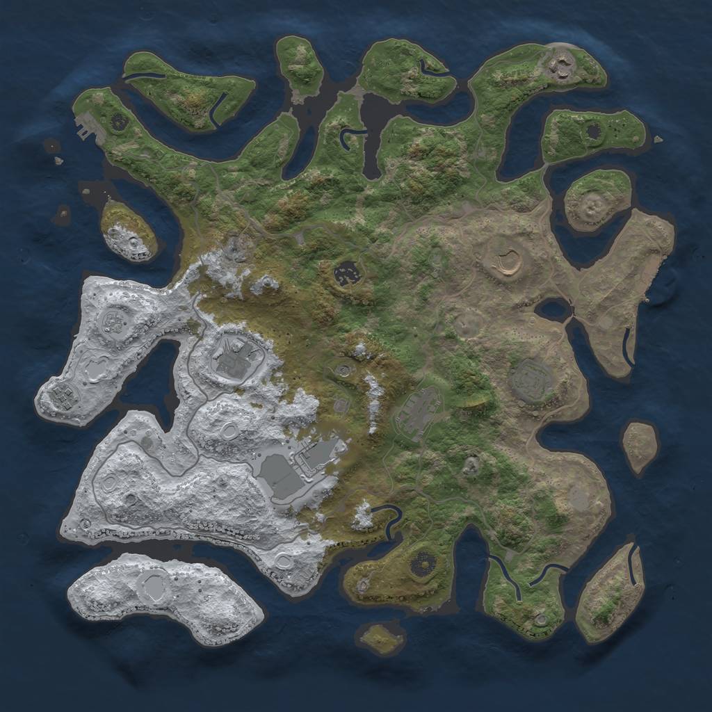 Rust Map: Procedural Map, Size: 4250, Seed: 622875, 17 Monuments