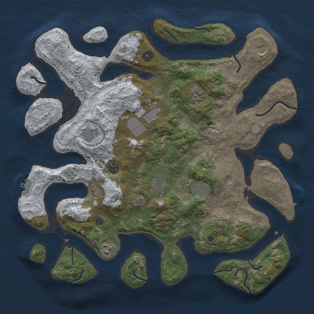 Rust Map: Procedural Map, Size: 4250, Seed: 4797973, 18 Monuments