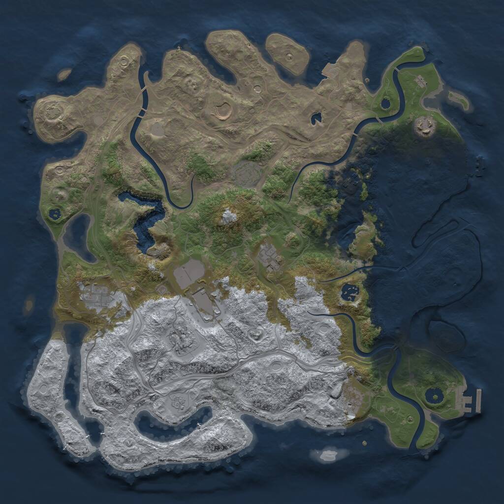 Rust Map: Procedural Map, Size: 4250, Seed: 5178048, 16 Monuments