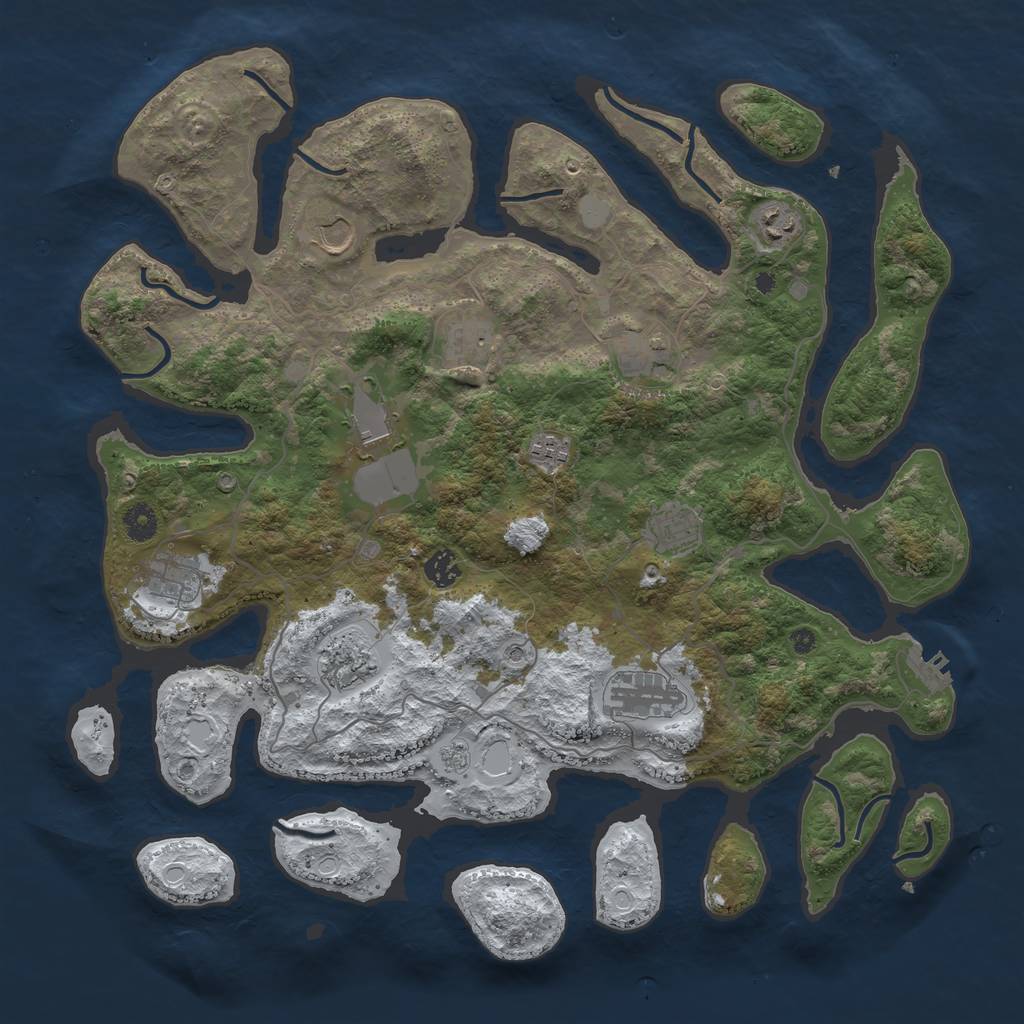 Rust Map: Procedural Map, Size: 4250, Seed: 2682322, 19 Monuments