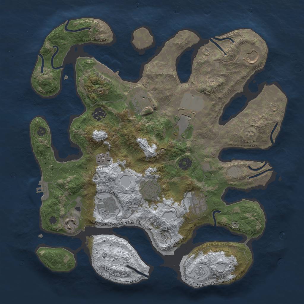 Rust Map: Procedural Map, Size: 3500, Seed: 759726, 18 Monuments