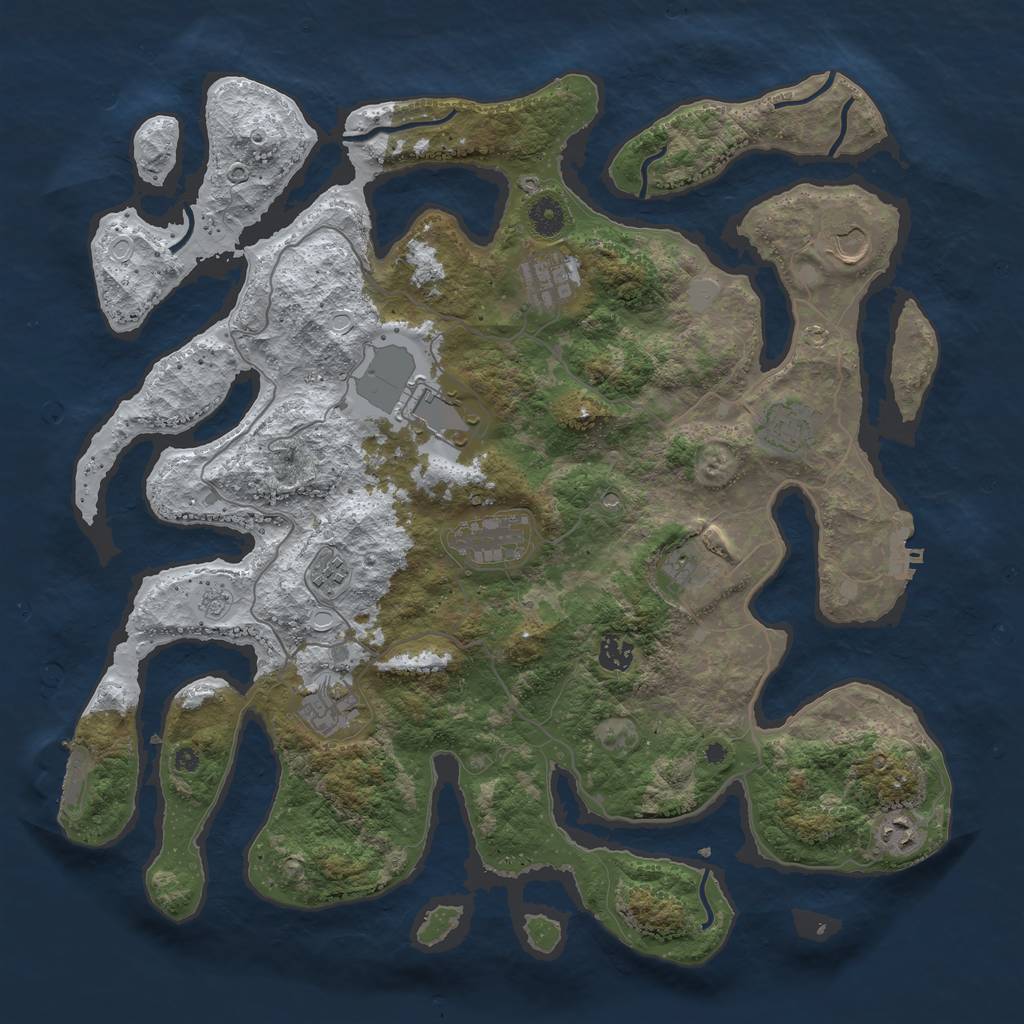 Rust Map: Procedural Map, Size: 4250, Seed: 5727288, 19 Monuments