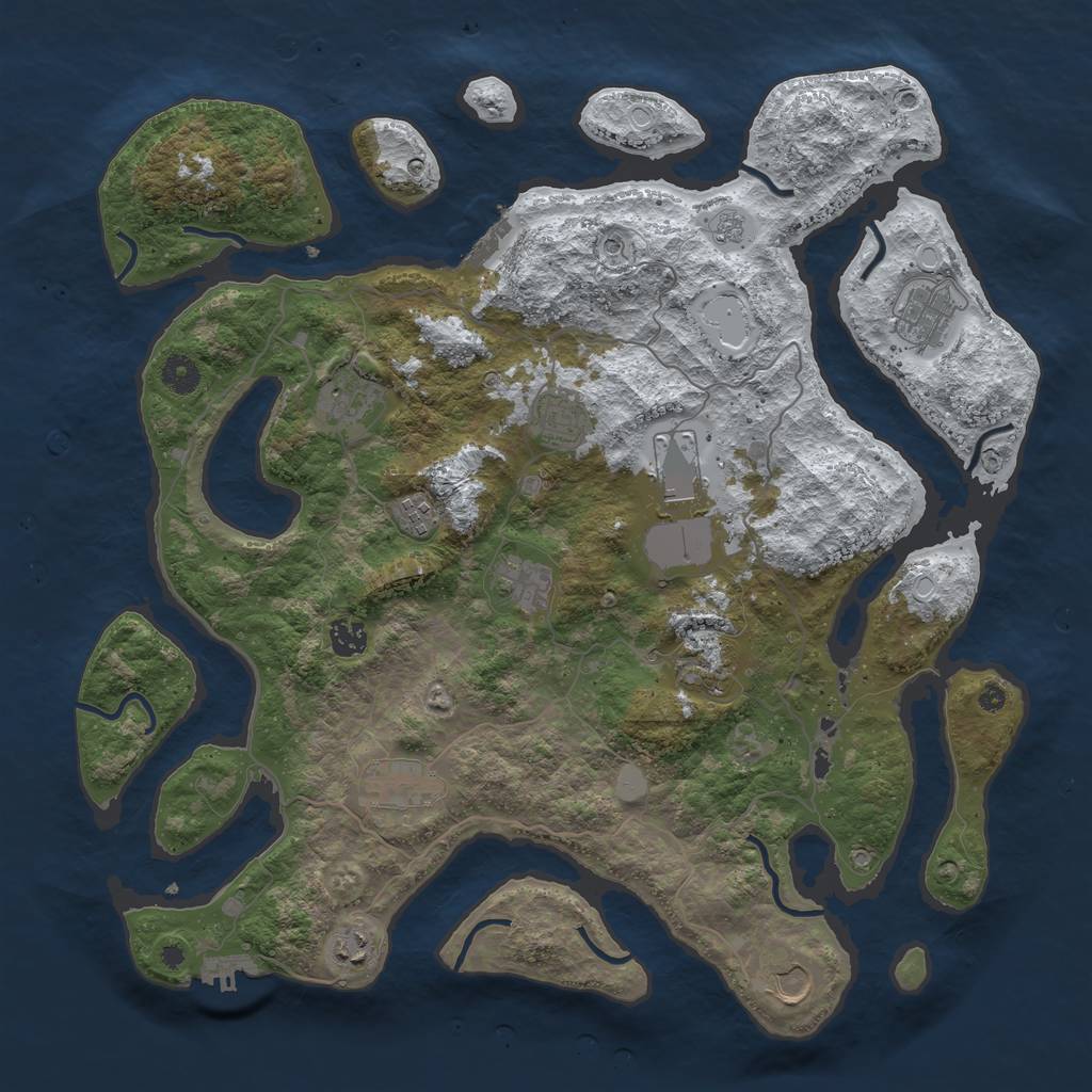 Rust Map: Procedural Map, Size: 4250, Seed: 2089397, 20 Monuments