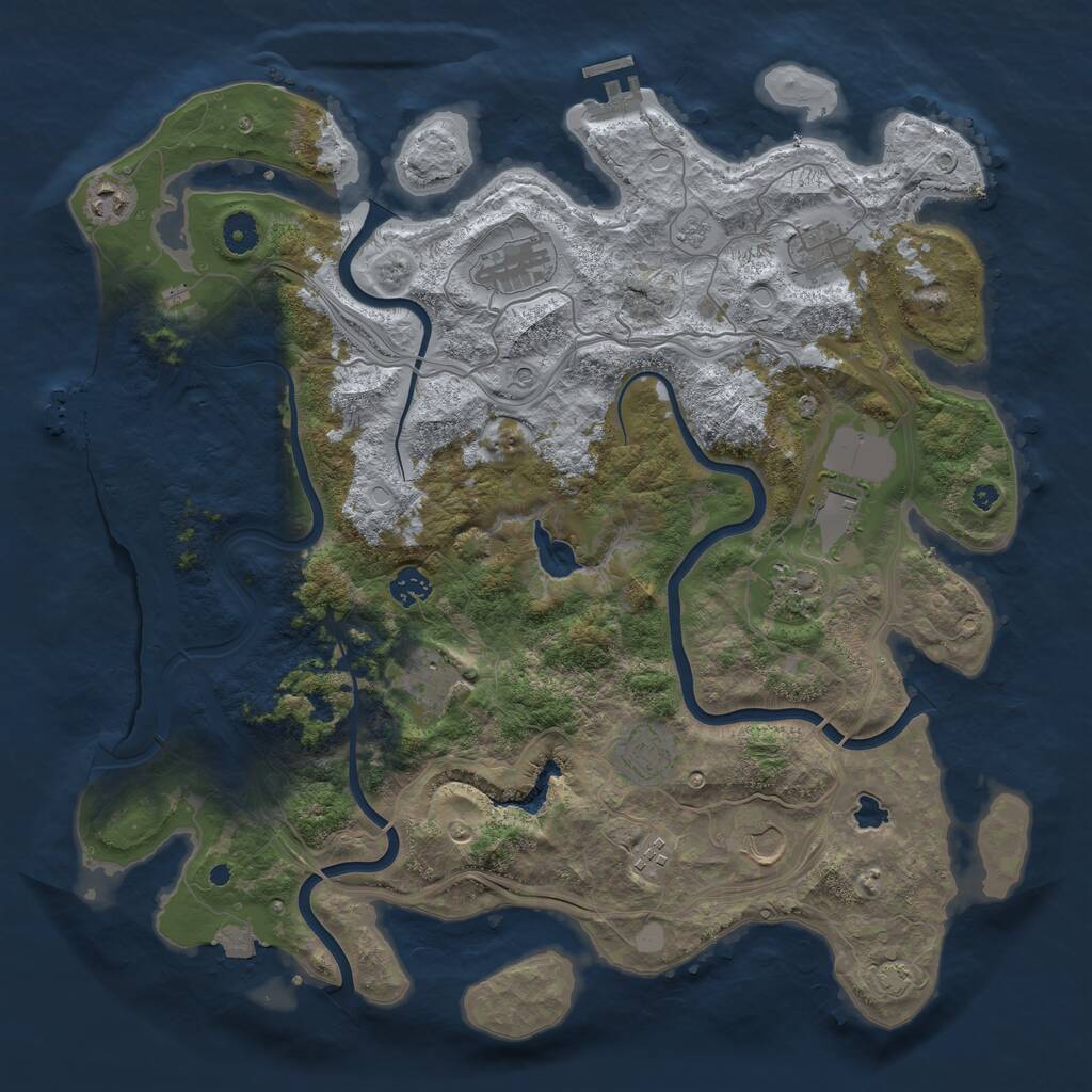 Rust Map: Procedural Map, Size: 4250, Seed: 161169, 16 Monuments