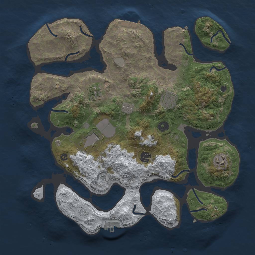 Rust Map: Procedural Map, Size: 3500, Seed: 5742719, 15 Monuments