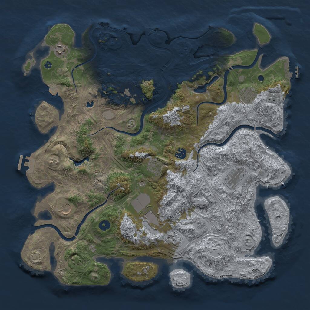 Rust Map: Procedural Map, Size: 4250, Seed: 2334535, 16 Monuments