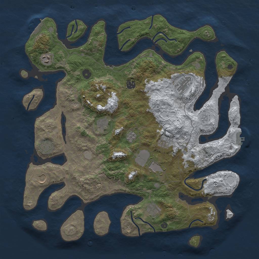 Rust Map: Procedural Map, Size: 4250, Seed: 4326238, 19 Monuments