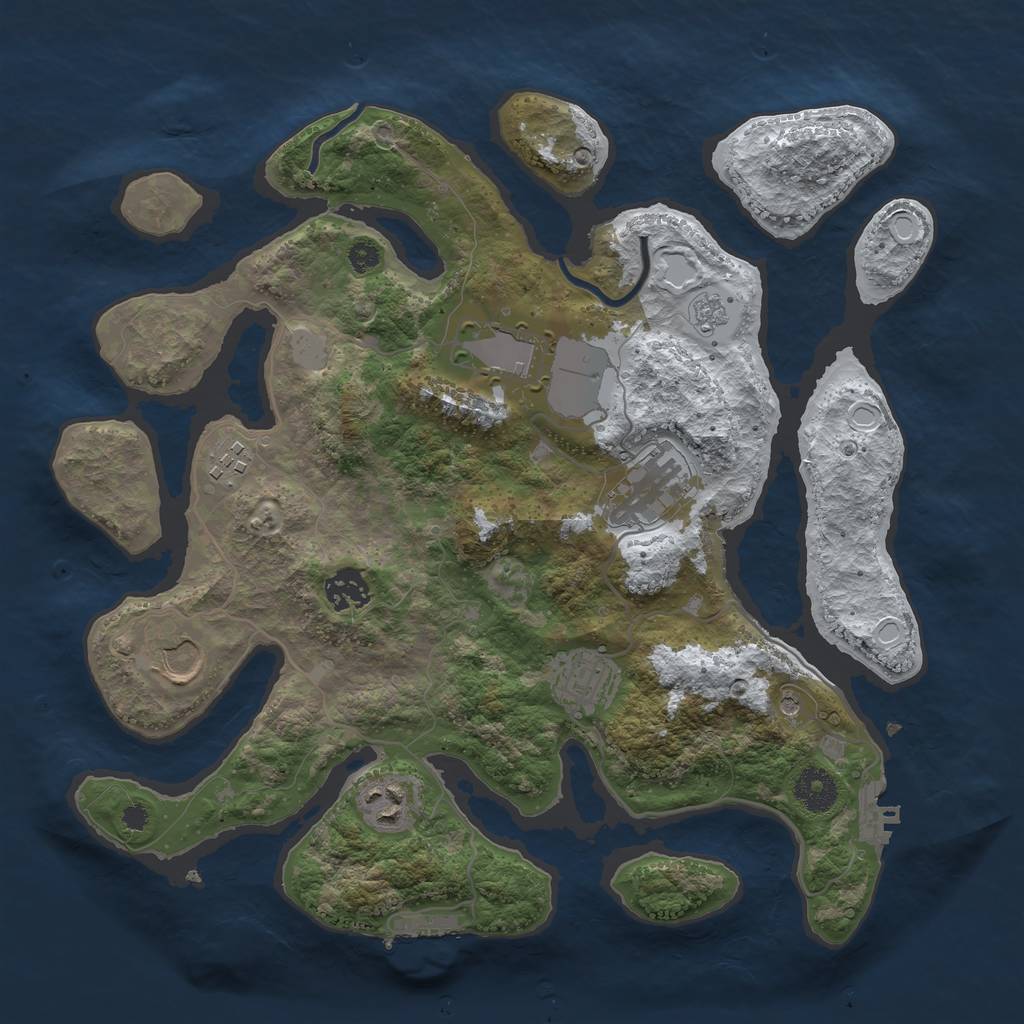 Rust Map: Procedural Map, Size: 3500, Seed: 1756094, 16 Monuments