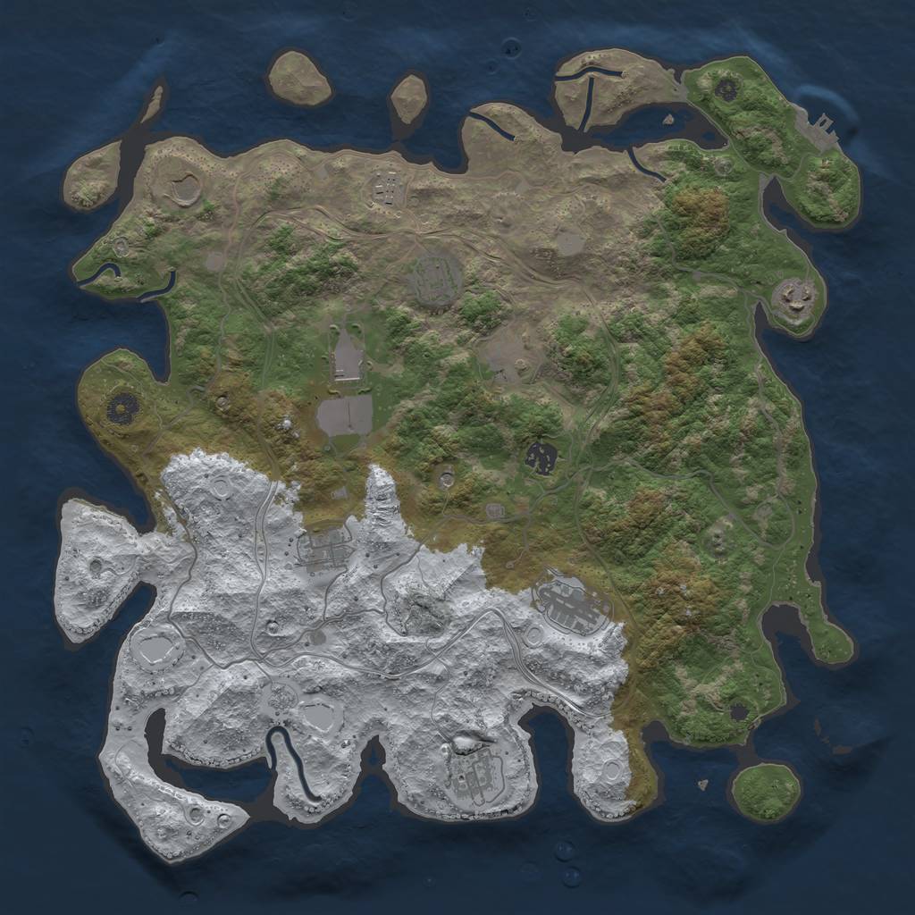 Rust Map: Procedural Map, Size: 4250, Seed: 5600265, 18 Monuments