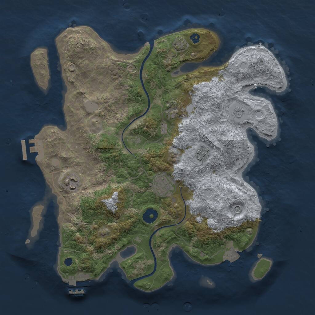 Rust Map: Procedural Map, Size: 3200, Seed: 4258, 10 Monuments