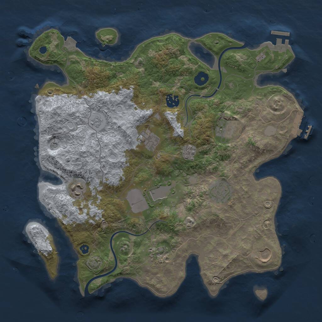Rust Map: Procedural Map, Size: 3500, Seed: 2575836, 15 Monuments