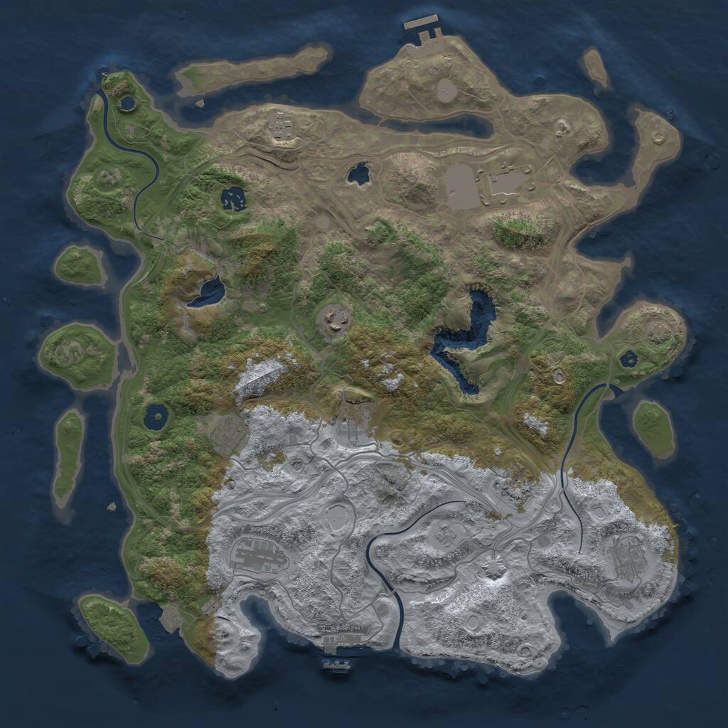 Rust Map: Procedural Map, Size: 4250, Seed: 3373623, 15 Monuments