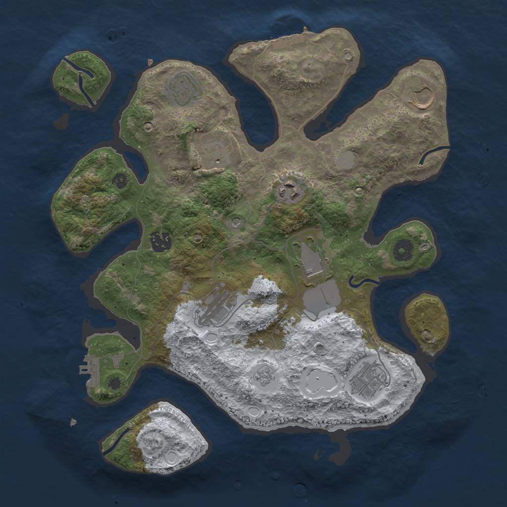 Rust Map: Procedural Map, Size: 3500, Seed: 1882040, 17 Monuments