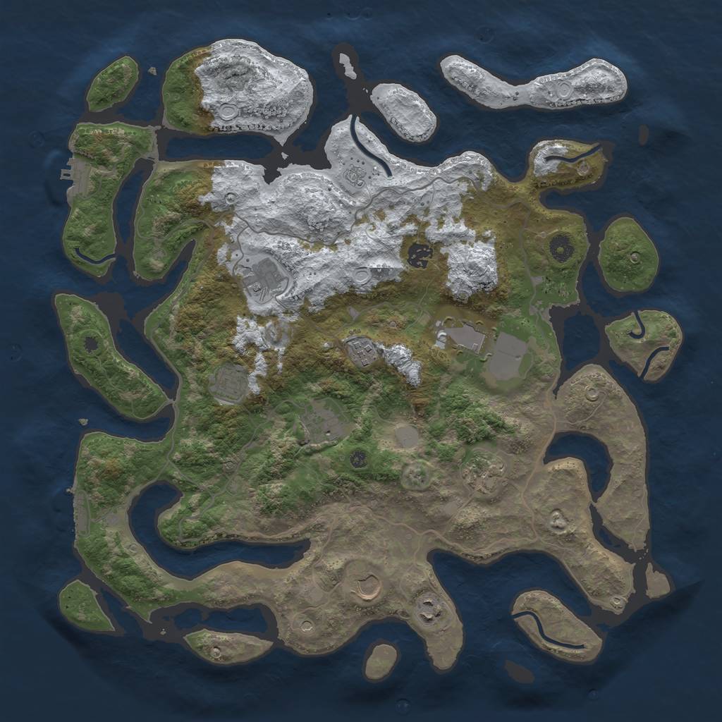 Rust Map: Procedural Map, Size: 4250, Seed: 2274786, 18 Monuments