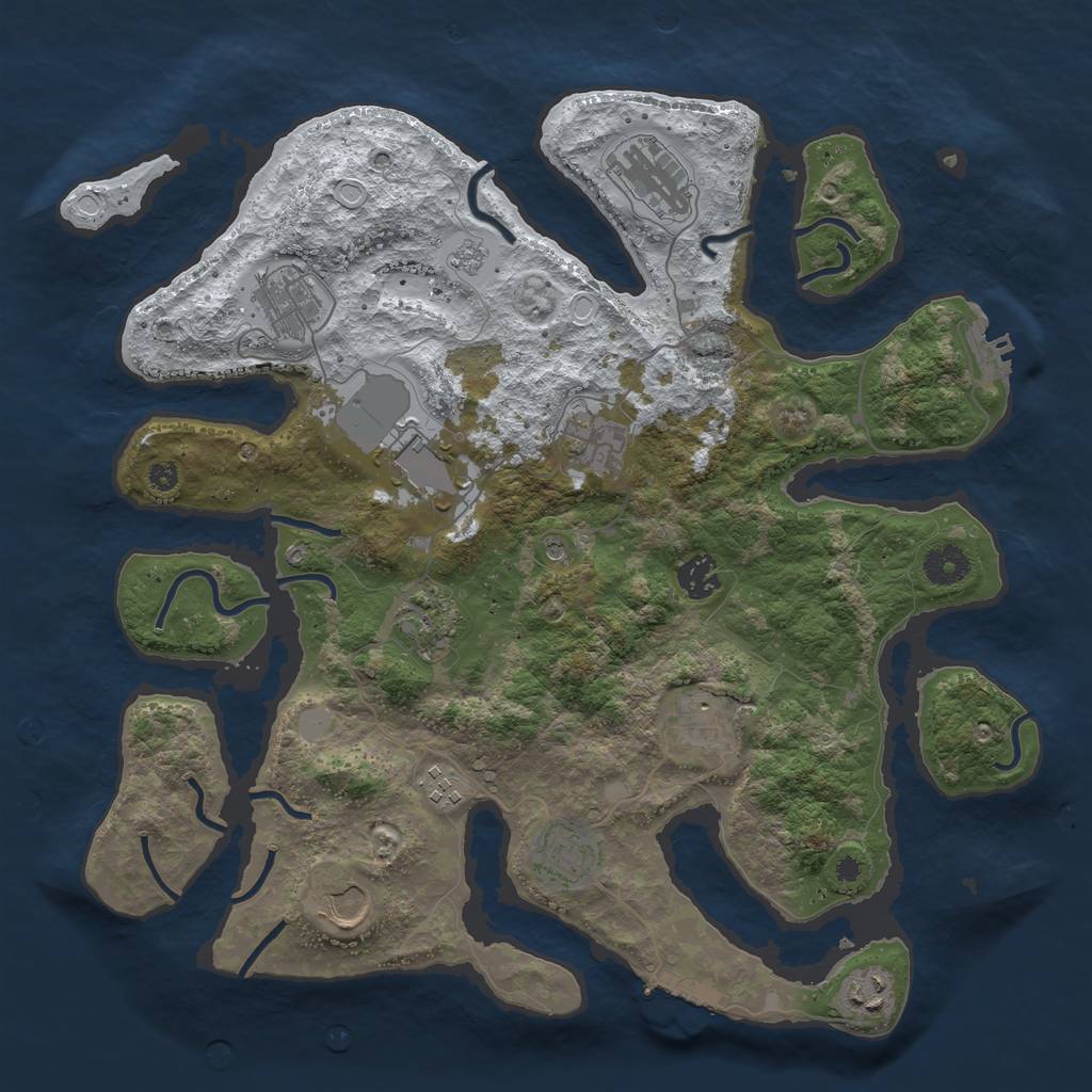 Rust Map: Procedural Map, Size: 3800, Seed: 1124810114, 20 Monuments