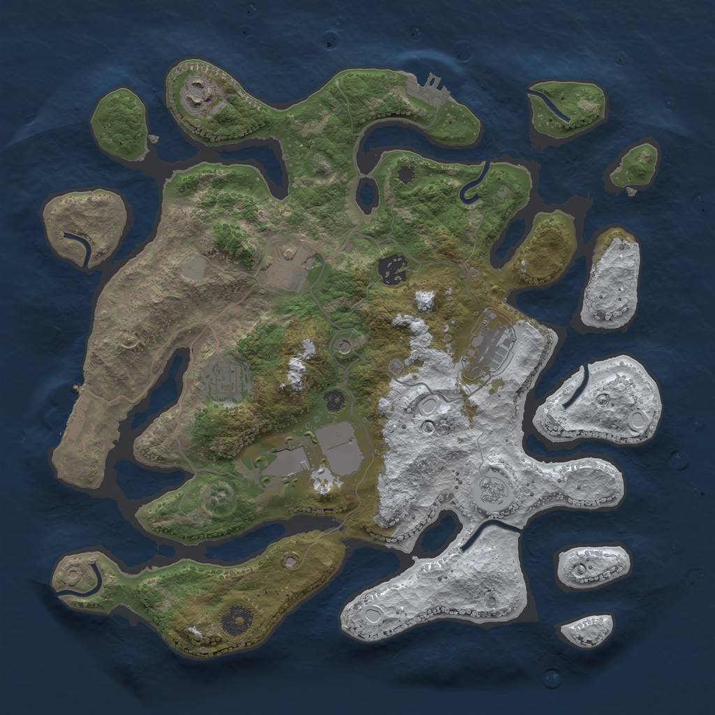 Rust Map: Procedural Map, Size: 3500, Seed: 2747479, 15 Monuments