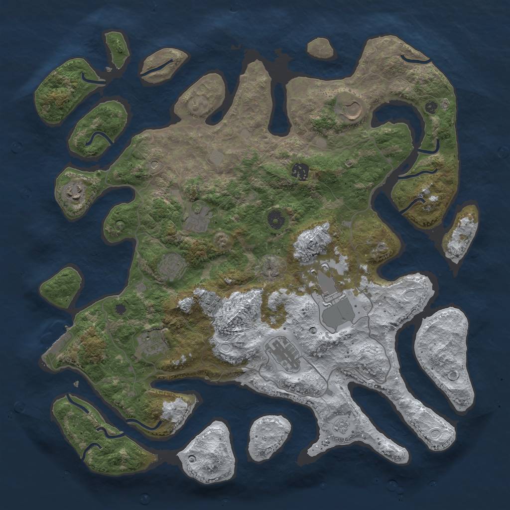 Rust Map: Procedural Map, Size: 4250, Seed: 6437781, 17 Monuments