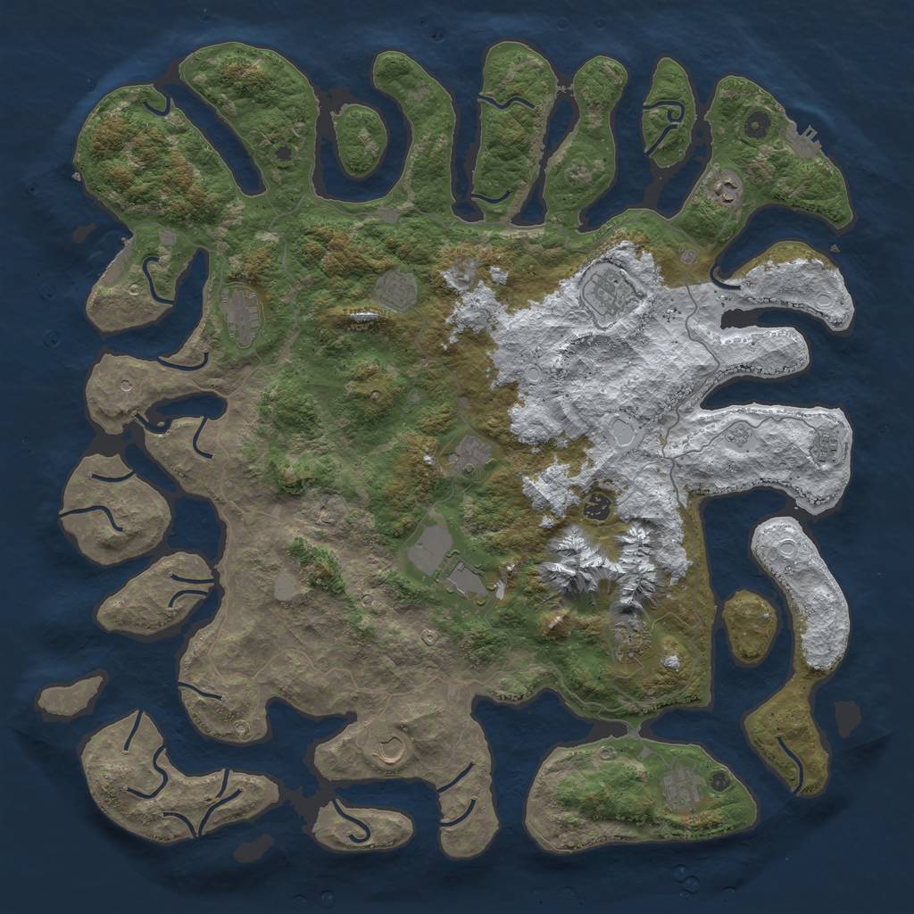 Rust Map: Procedural Map, Size: 5111, Seed: 1337, 20 Monuments