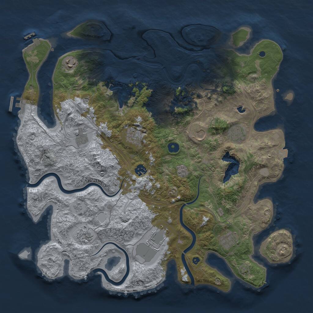 Rust Map: Procedural Map, Size: 4250, Seed: 1184572, 16 Monuments