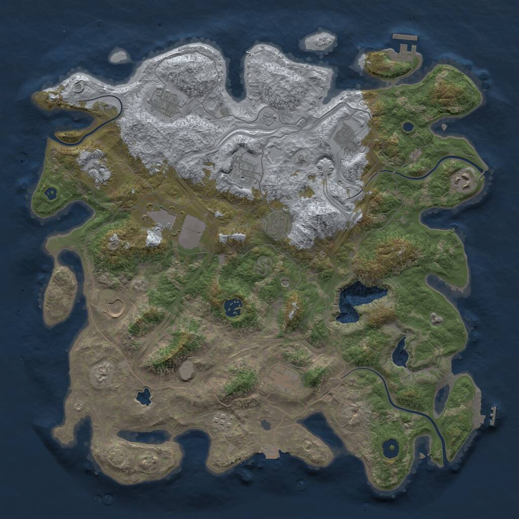 Rust Map: Procedural Map, Size: 4250, Seed: 387284, 17 Monuments