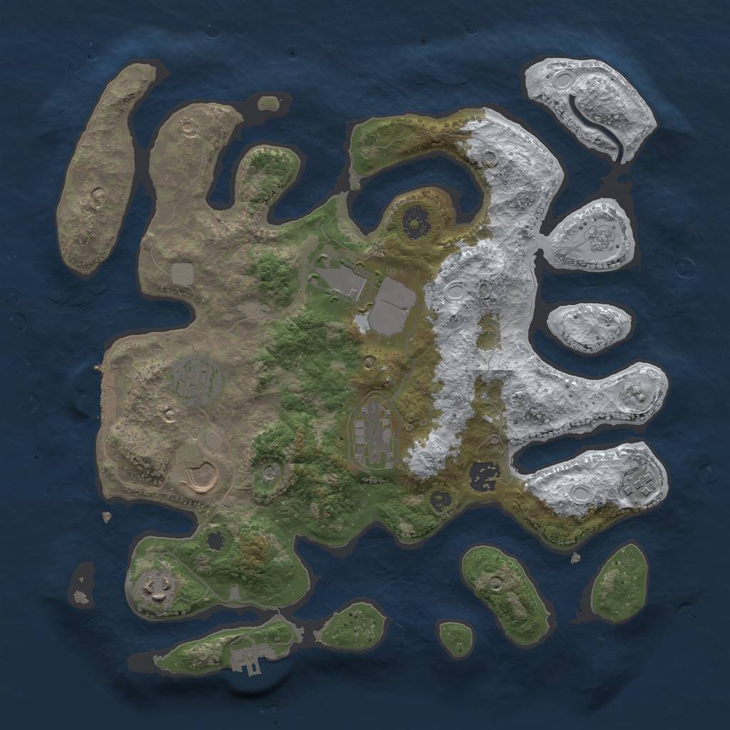 Rust Map: Procedural Map, Size: 3500, Seed: 251, 16 Monuments