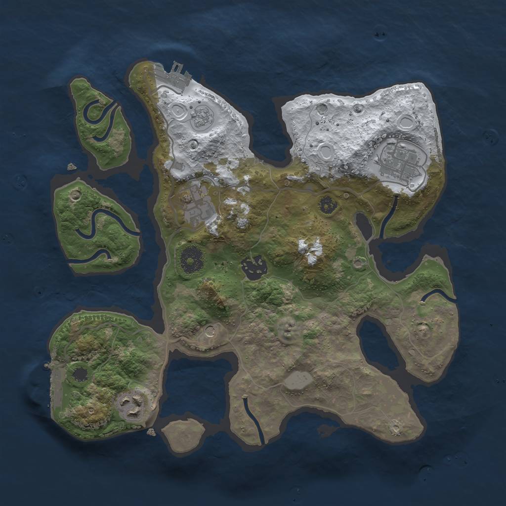 Rust Map: Procedural Map, Size: 3000, Seed: 1104415081, 13 Monuments