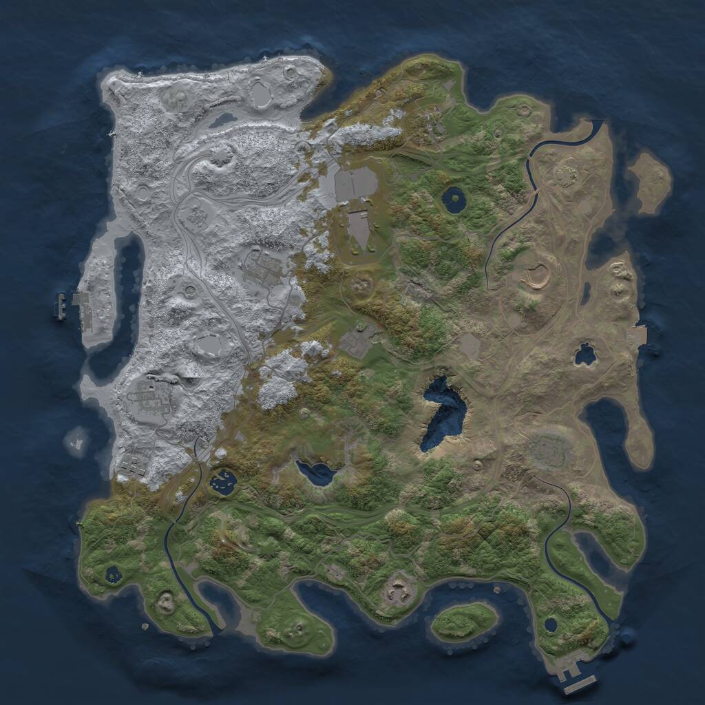 Rust Map: Procedural Map, Size: 4250, Seed: 53311, 16 Monuments
