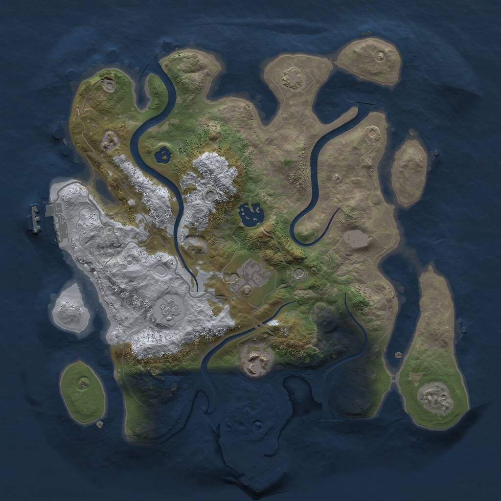 Rust Map: Procedural Map, Size: 3000, Seed: 26286, 9 Monuments