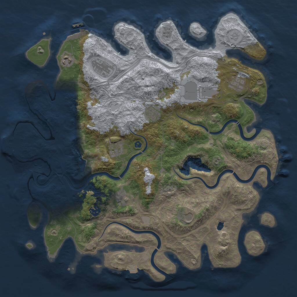 Rust Map: Procedural Map, Size: 4250, Seed: 5756132, 16 Monuments