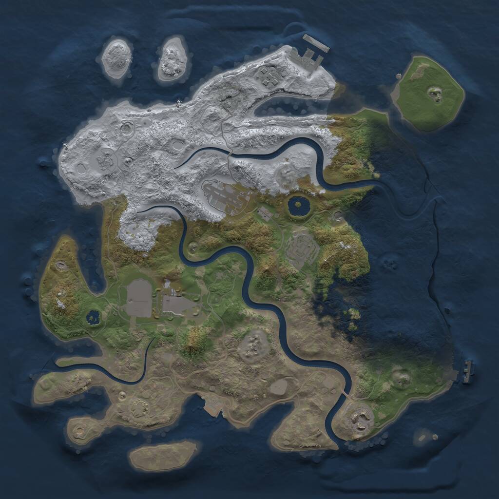Rust Map: Procedural Map, Size: 3500, Seed: 6268620, 11 Monuments