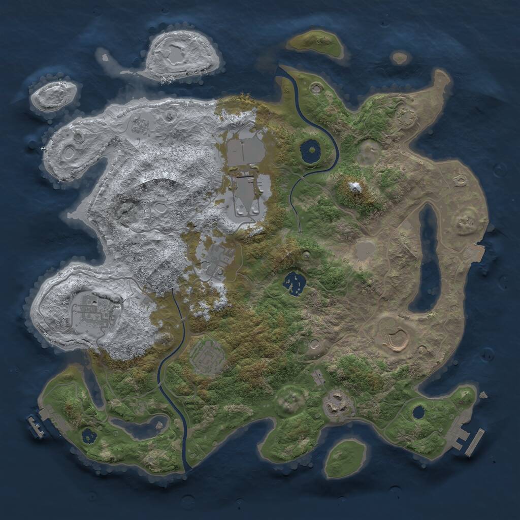 Rust Map: Procedural Map, Size: 3500, Seed: 220324002, 13 Monuments