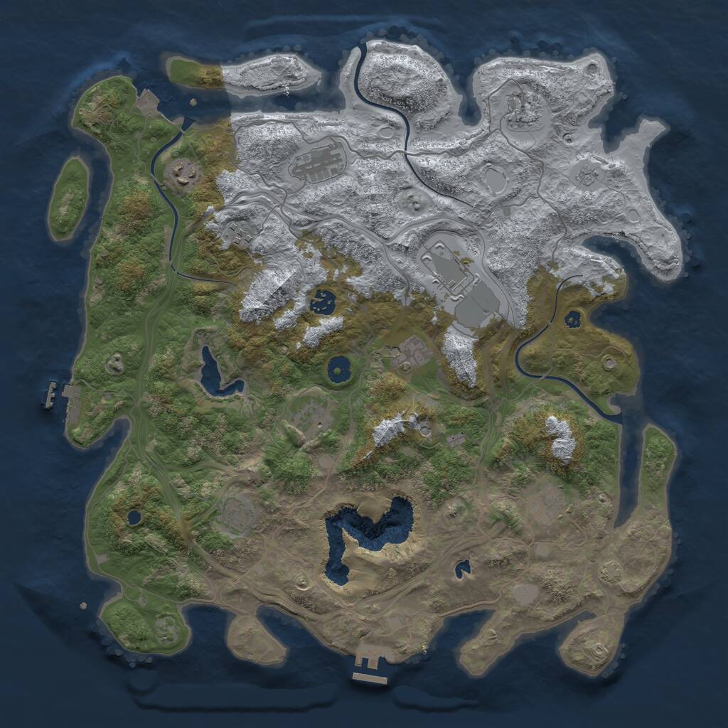 Rust Map: Procedural Map, Size: 4250, Seed: 4292952, 16 Monuments
