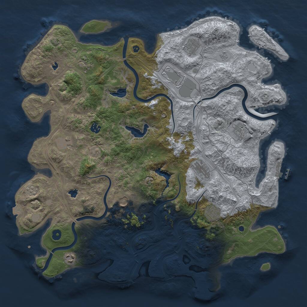 Rust Map: Procedural Map, Size: 4500, Seed: 915953, 17 Monuments