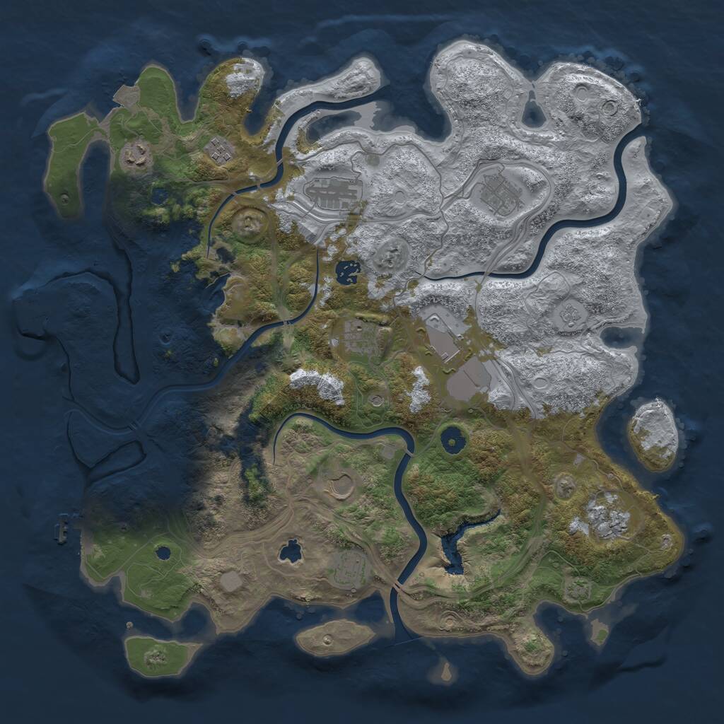 Rust Map: Procedural Map, Size: 4250, Seed: 5601310, 16 Monuments