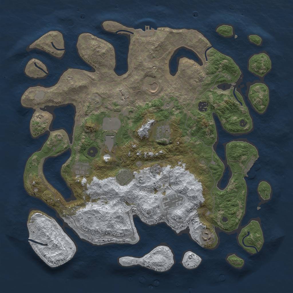 Rust Map: Procedural Map, Size: 4250, Seed: 3845600, 18 Monuments