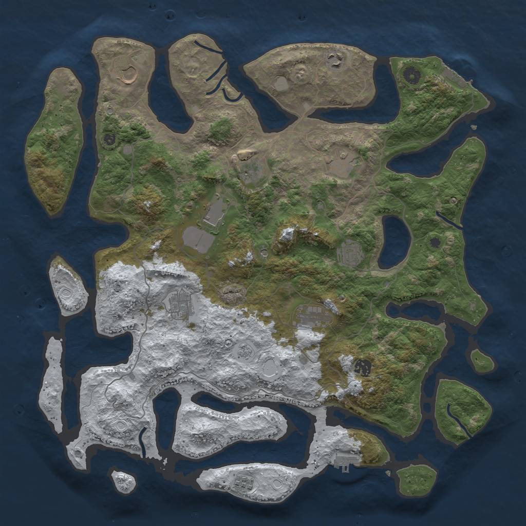 Rust Map: Procedural Map, Size: 4500, Seed: 2113965, 19 Monuments