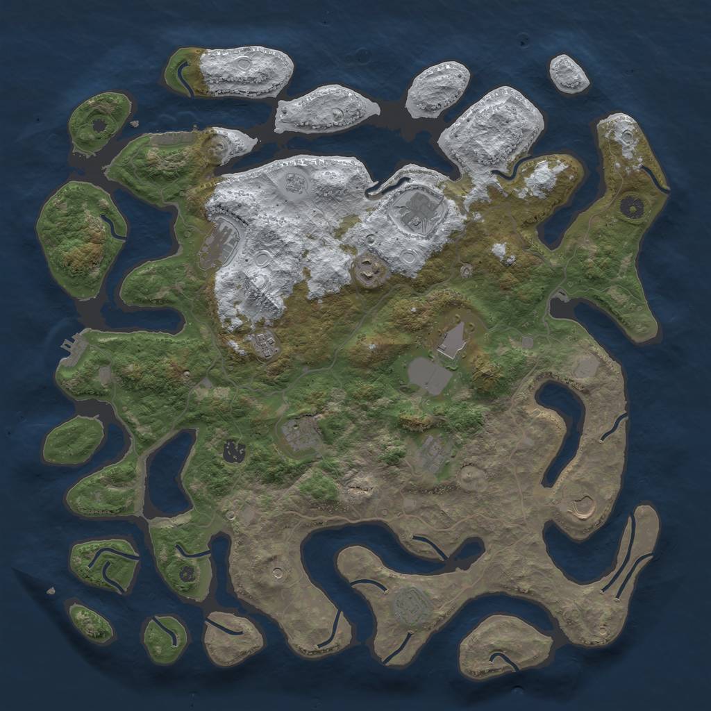 Rust Map: Procedural Map, Size: 4500, Seed: 4497852, 19 Monuments