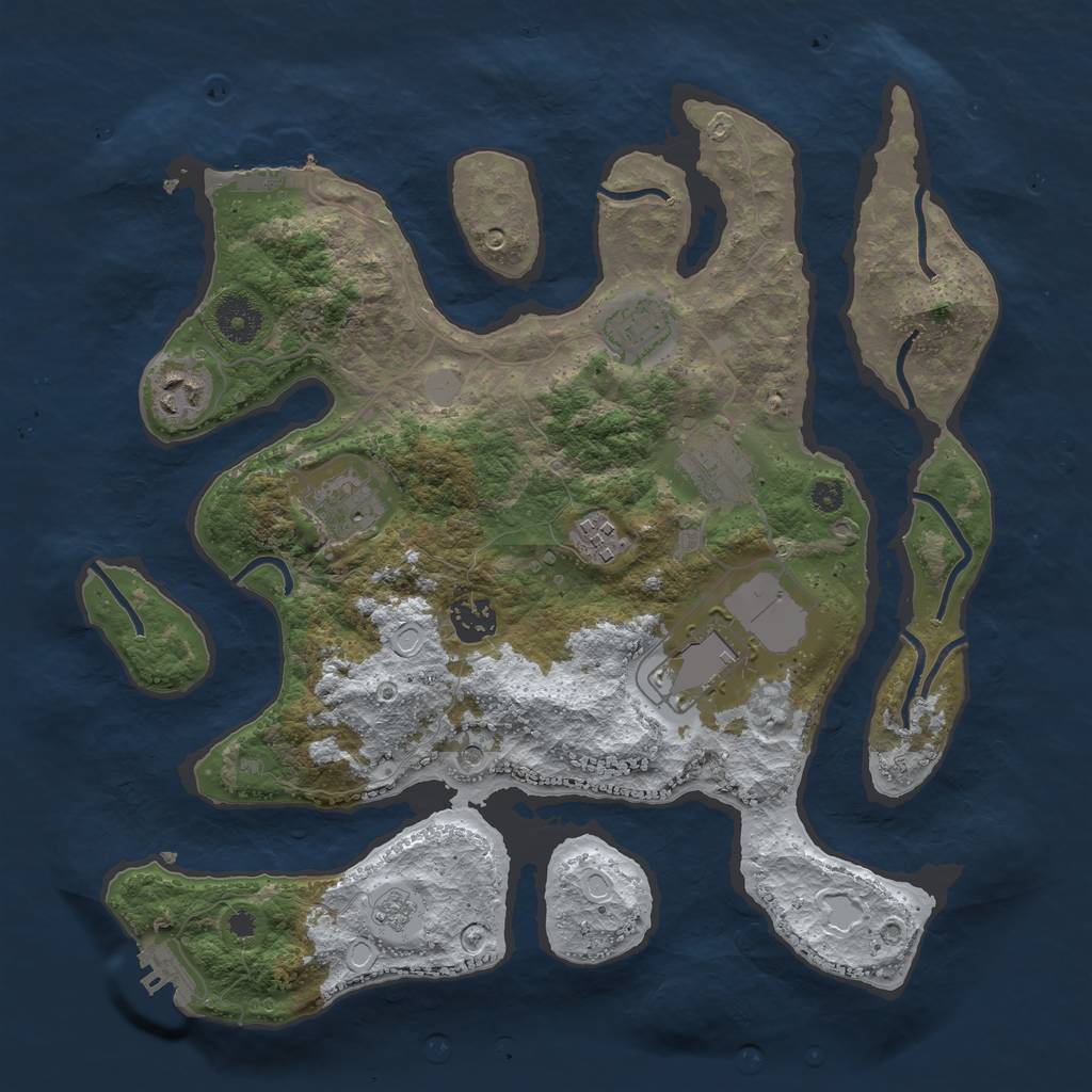 Rust Map: Procedural Map, Size: 3500, Seed: 4212609, 16 Monuments