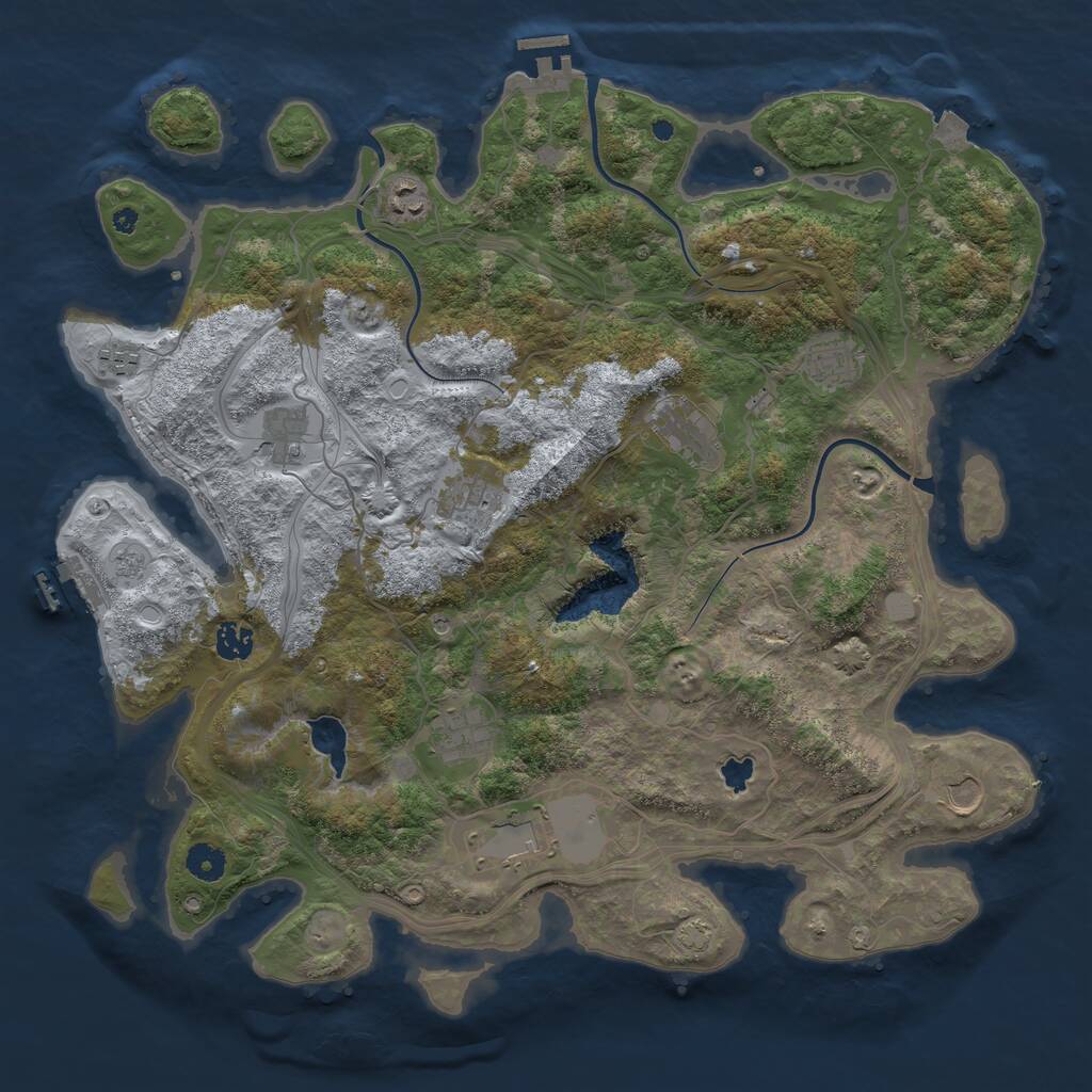 Rust Map: Procedural Map, Size: 4250, Seed: 1095366, 16 Monuments