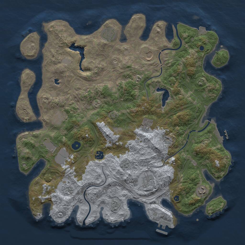 Rust Map: Procedural Map, Size: 4250, Seed: 6193651, 16 Monuments