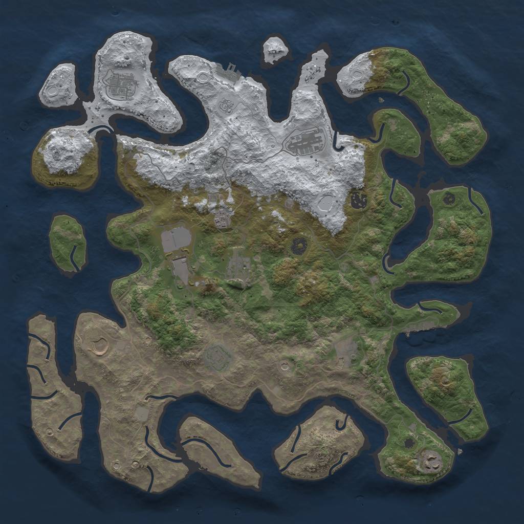 Rust Map: Procedural Map, Size: 4500, Seed: 3568827, 19 Monuments